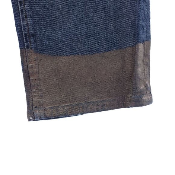 Rag and Bone Ankle Cigarette Womens Size 28 Blue Gold Metallic Dip Hem - Picture 8 of 16